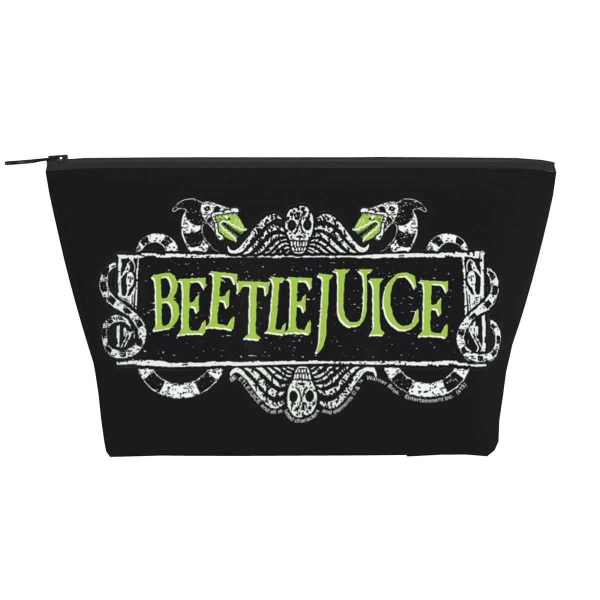

Beetlejuice Green Sign Logo Travel Cosmetic Bag Tim Burton Movie Halloween Toiletry Makeup Organizer Beauty Storage Dopp Kit