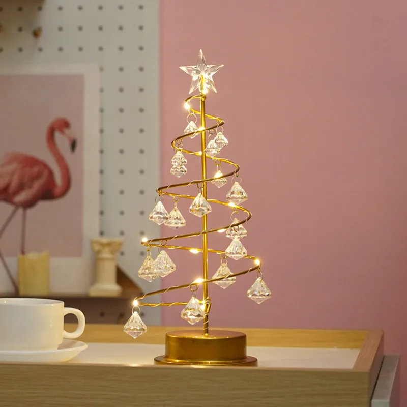 

LED Night Light Diamond Christmas Tree Shape Desk Lamp for Home Kids Bedroom Fairy Lights Luminary Holiday Ornaments Decoration