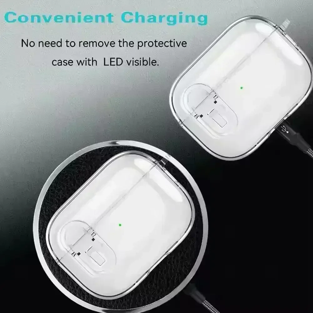 Для Airpods 4 поколения чехол для Apple простая пряжка защитный от падения прозрачный