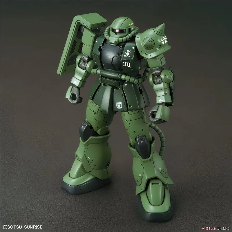 Фото Оригинальная сборная модель Bandai HG 1/144 GUNDAM MS-06C-6 R6 ZAKU 2 TYPE C-6, фигурки персонажей аниме, игрушки, украшения, в наличии №5