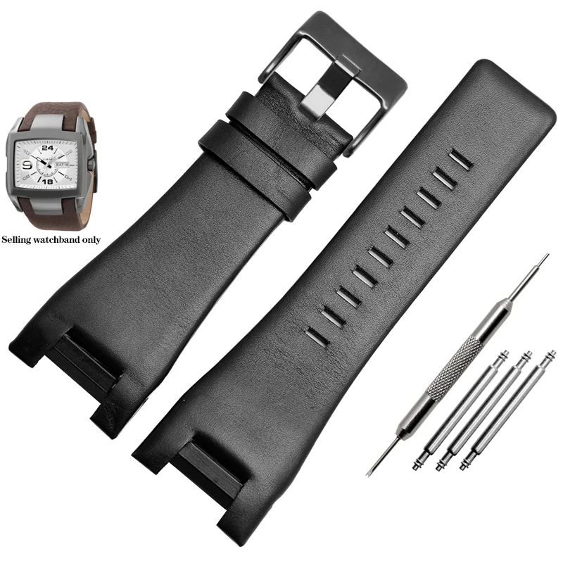 Genuine Leather Bracelet 32mm Watchband Watch Strap Wristwatches Band For Diesel DZ1216 DZ1273 DZ4246 DZ4247DZ287 Watch Band