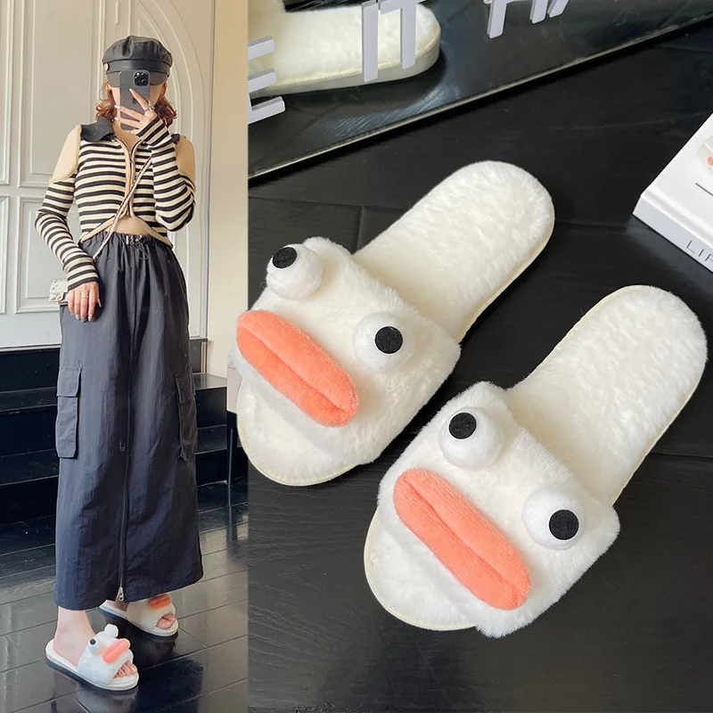 

Женские плюшевые тапочки для дома и улицы, новинка осень-зима 2023, мягкие удобные и теплые Симпатичные домашние тапочки с мультяшным рисунком