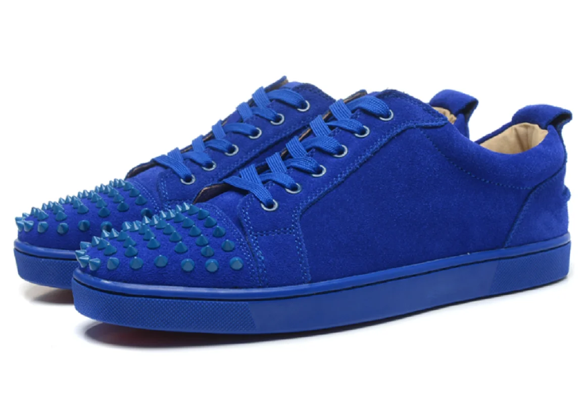 

Fashion Design Round Head Casual Shoes Blue Board Shoes Low Top Blue Nail Flat Shoes Red Sole Lefu Shoes Men's Sports Shoes