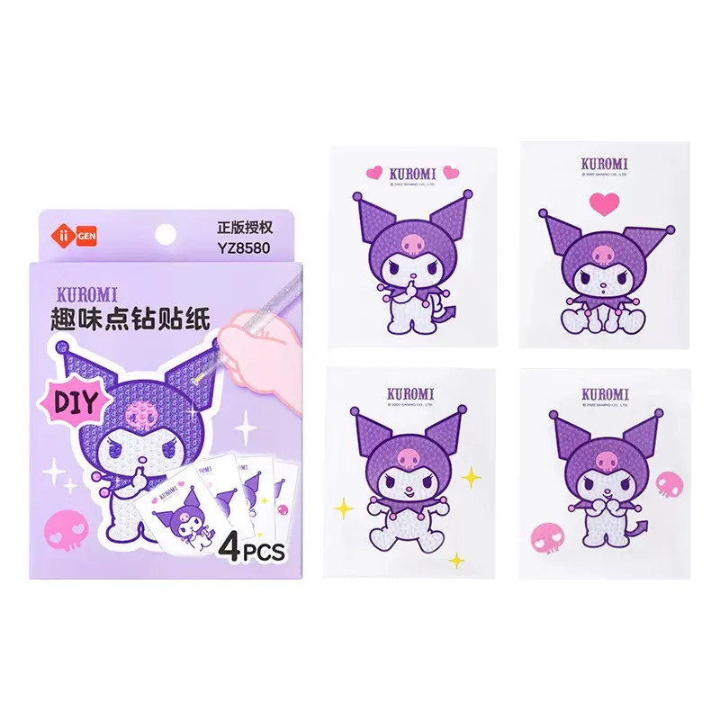 Sanrio Kawaii Melody błyszcząca naklejka dekoracyjna artykuły papiernicze śmieszne dopasowanie dla studentów Kid Diy Kuromi samoprzylepny
