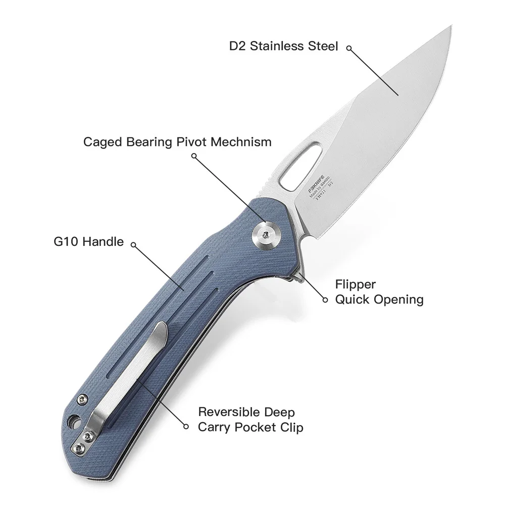 Фото Складной нож Ganzo Firebird FBKNIFE, модель FH921, с клинком из стали D2 и рукоятью из G10, инструмент для выживания, кемпинга, EDC-инструмент, карманный нож №4
