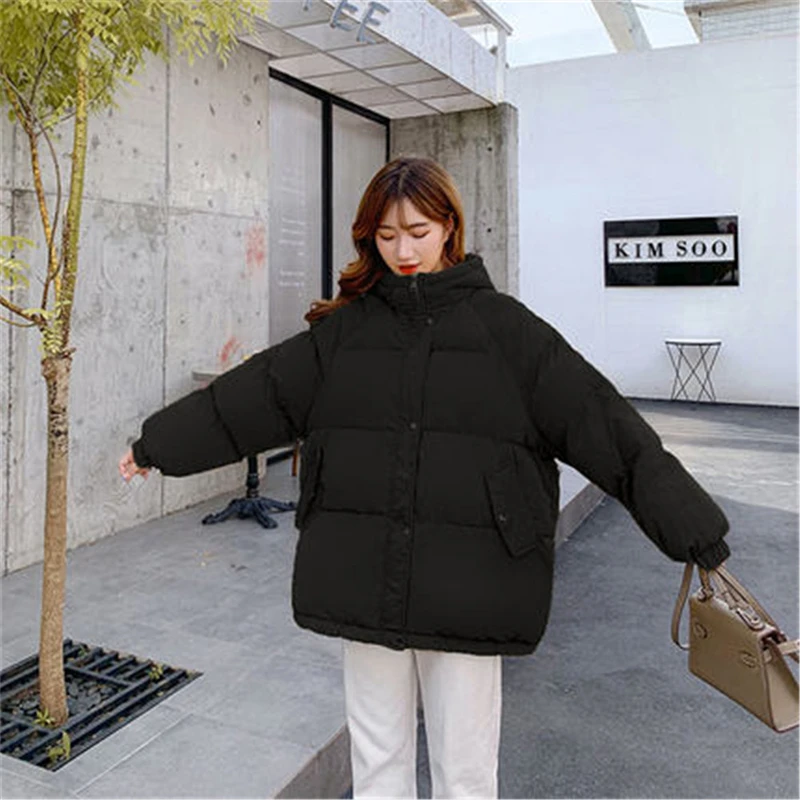 Short Winter Parkas 2022 New Women's Hooded Down Cotton Jacket Female Casual Loose Outwear Korean Cotton-padded Warm Winter Coat