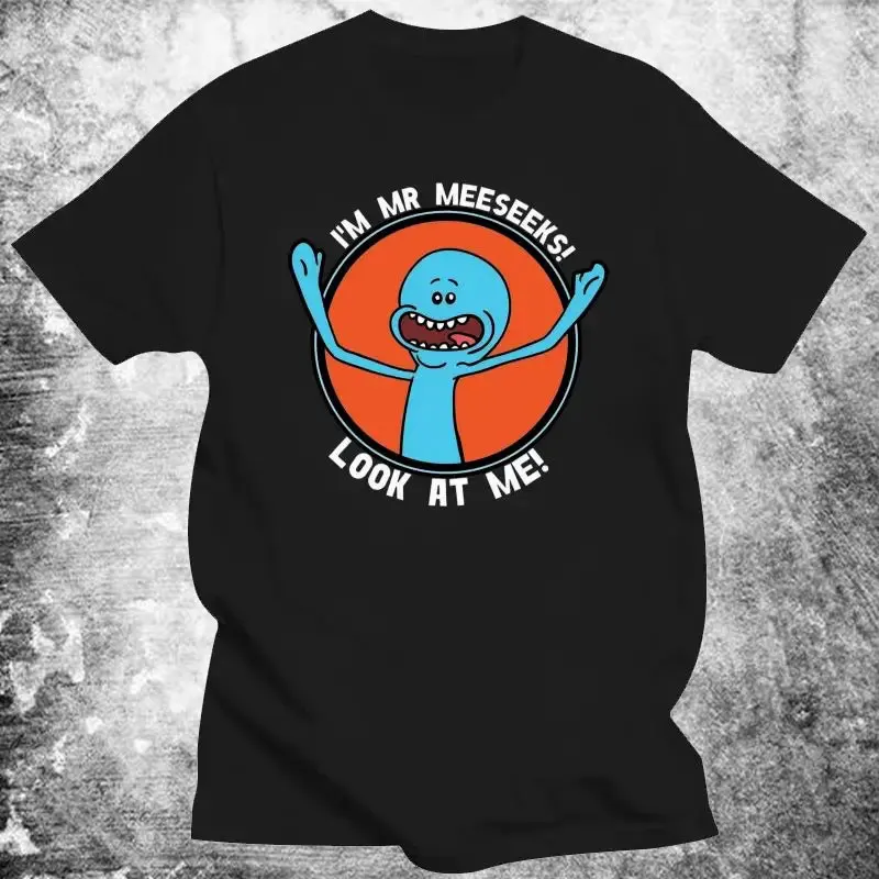 Мужские я просто смотрю на меня! черные футболки с принтом хлопковая одежда