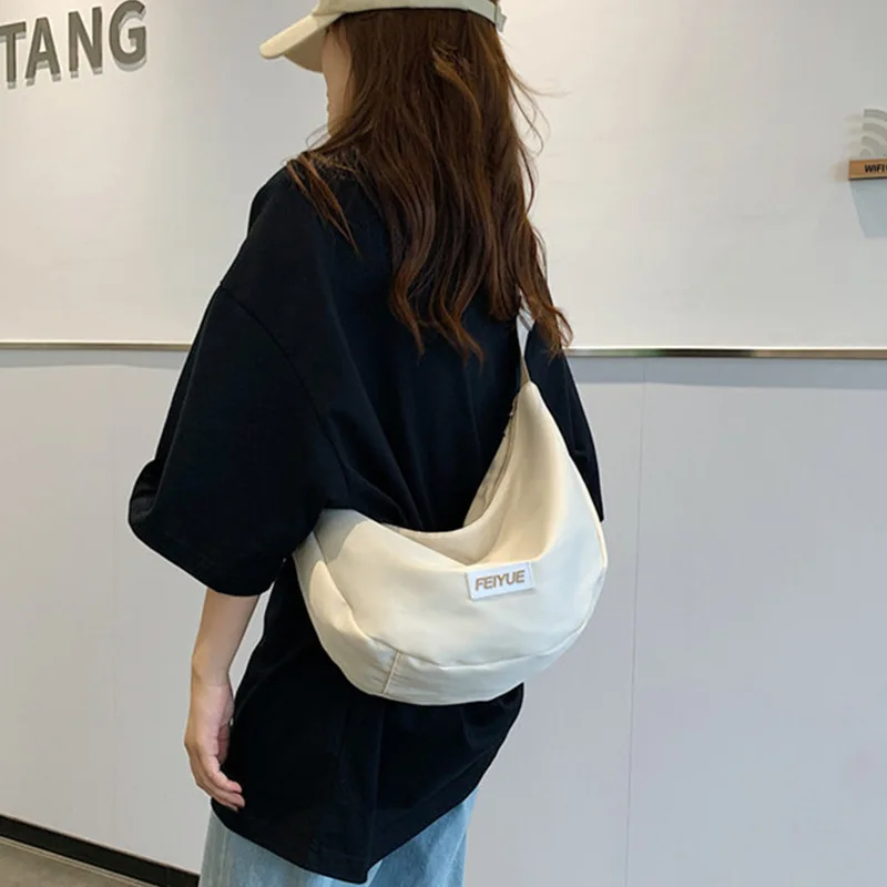 

Новинка 2023, повседневные холщовые сумки через плечо для женщин, Корейская вместительная нейлоновая сумка через плечо, сумка-мессенджер, жен...