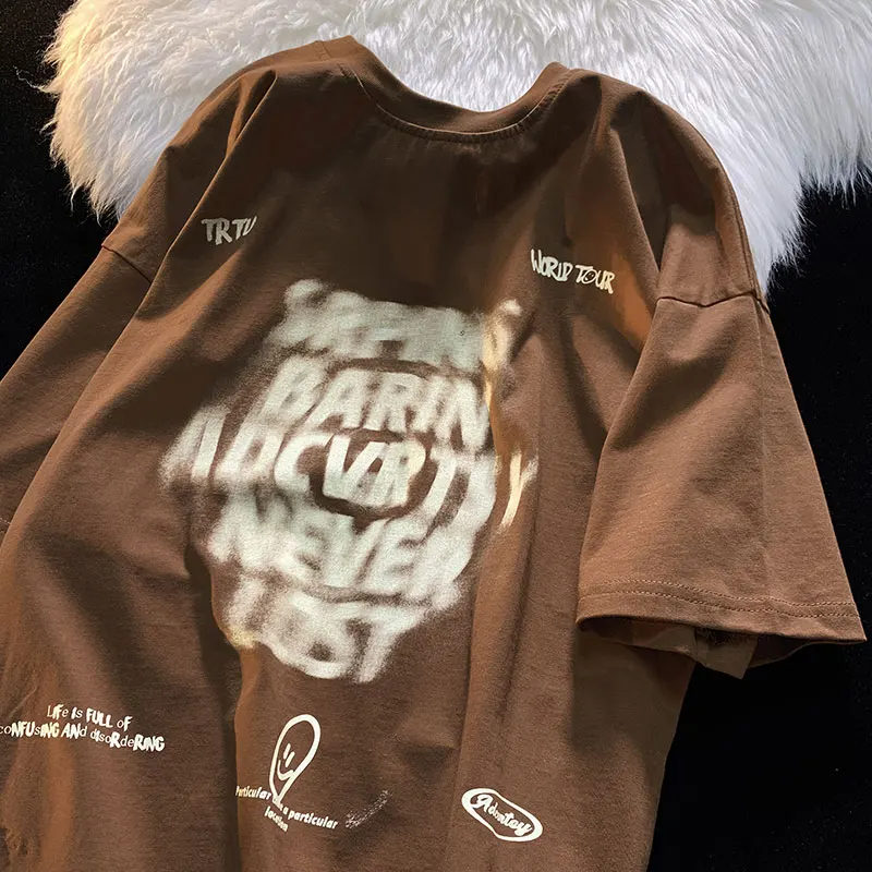 Футболка женская с коротким рукавом модный брендовый Свободный Топ в стиле