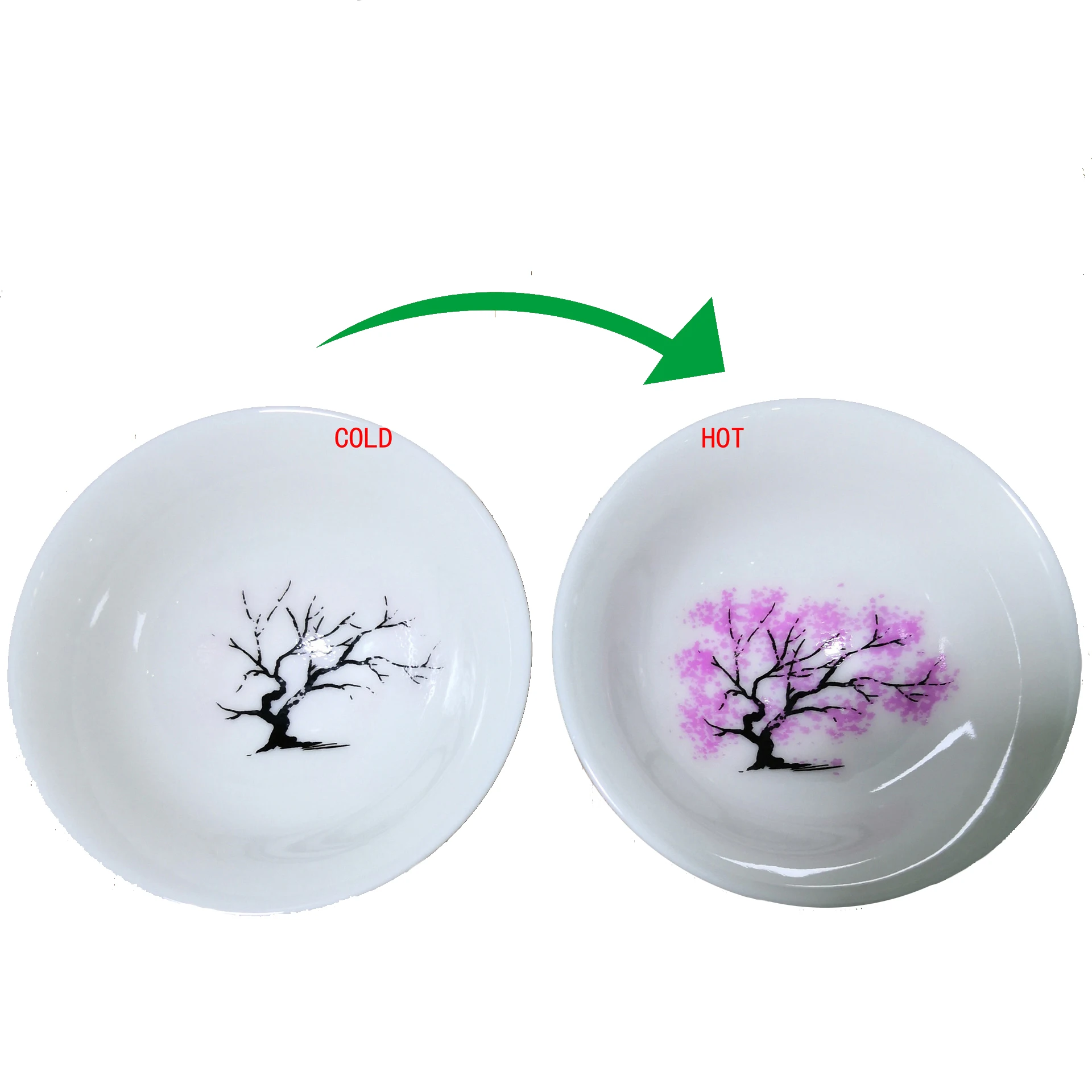 

Japanese Magic Sakura Cup Cold Temperature Color Changing Flower display Sake Cup Ceramic Kung fu Tea Cup Tea Bowl Sakura Cup