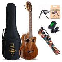mr mai ml t tenor ukulele 26 inch ukul%c3%a9l%c3%a9 koa wood mini hawaii guitar double sound hole ukeleles with gig bagtunerstrapcapo