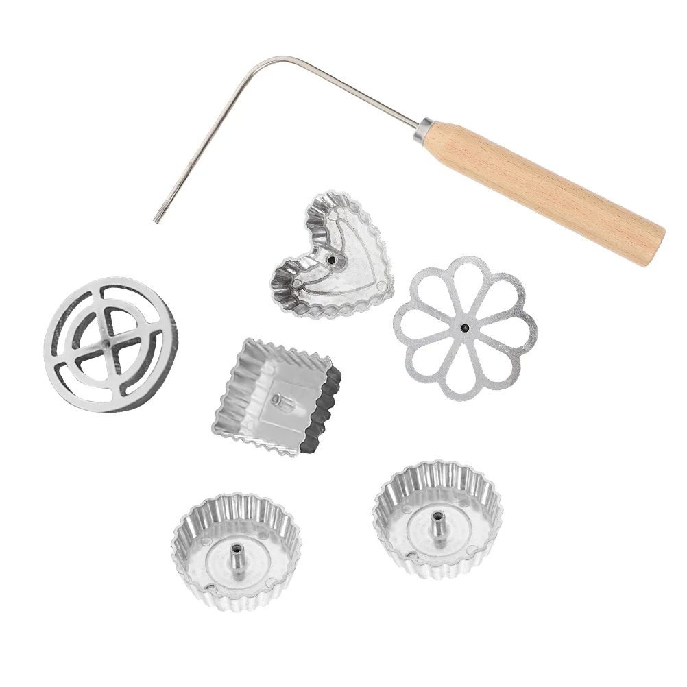 

Rosette Mold Swedish Iron Timbale Maker Waffle Cookie Set Flower Handle Bunuelos Frying Molds Spanish Pizzelle Fried Heads