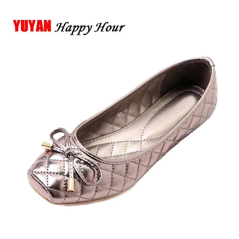 

New 2023 Spring Shoes Women Flats Square toe Soft Single Shoes Ladies Brand Shoes Fashion Flat Heel Bowknot ZH2496