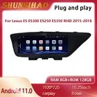 ShunSihao Android 11 GPS навигация Авторадио для RHD Lexus ES ES300 ES250 ES350 2013-2018 мультимедийный автомобильный радиоприемник carplay