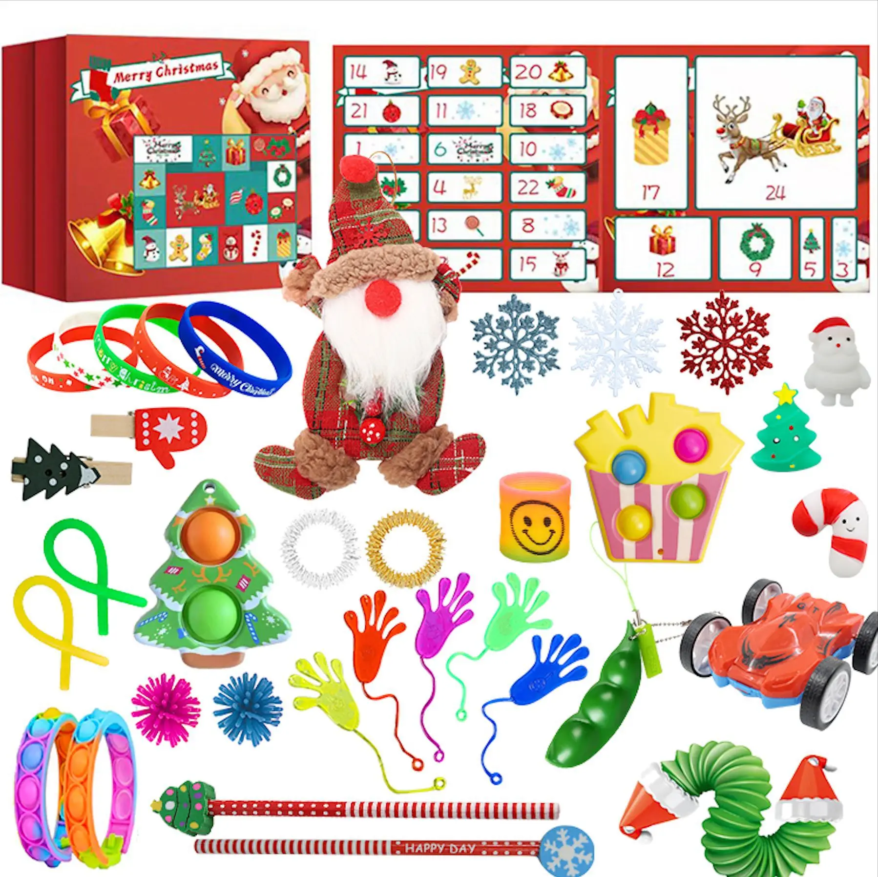 

24 Days Christmas Advent Countdown Calendar Blind Box Stress Relief Toys Plush Doll Toy For Children Gift Xmas Surprise Toys