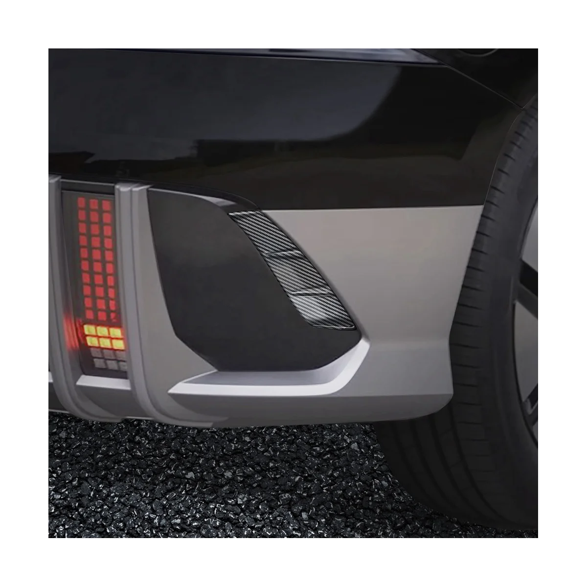 

For Hyundai IONIQ 6 2022 2023+ Car Rear Fog Lights Lamp Strips Trim Cover Stickers Rear Bumper Spoiler