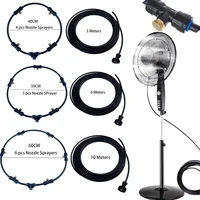 misting ring system for fan with 14 pe pipes brass sprinkler nozzles 34 inch water tap adapter 456 nozzles water cooling