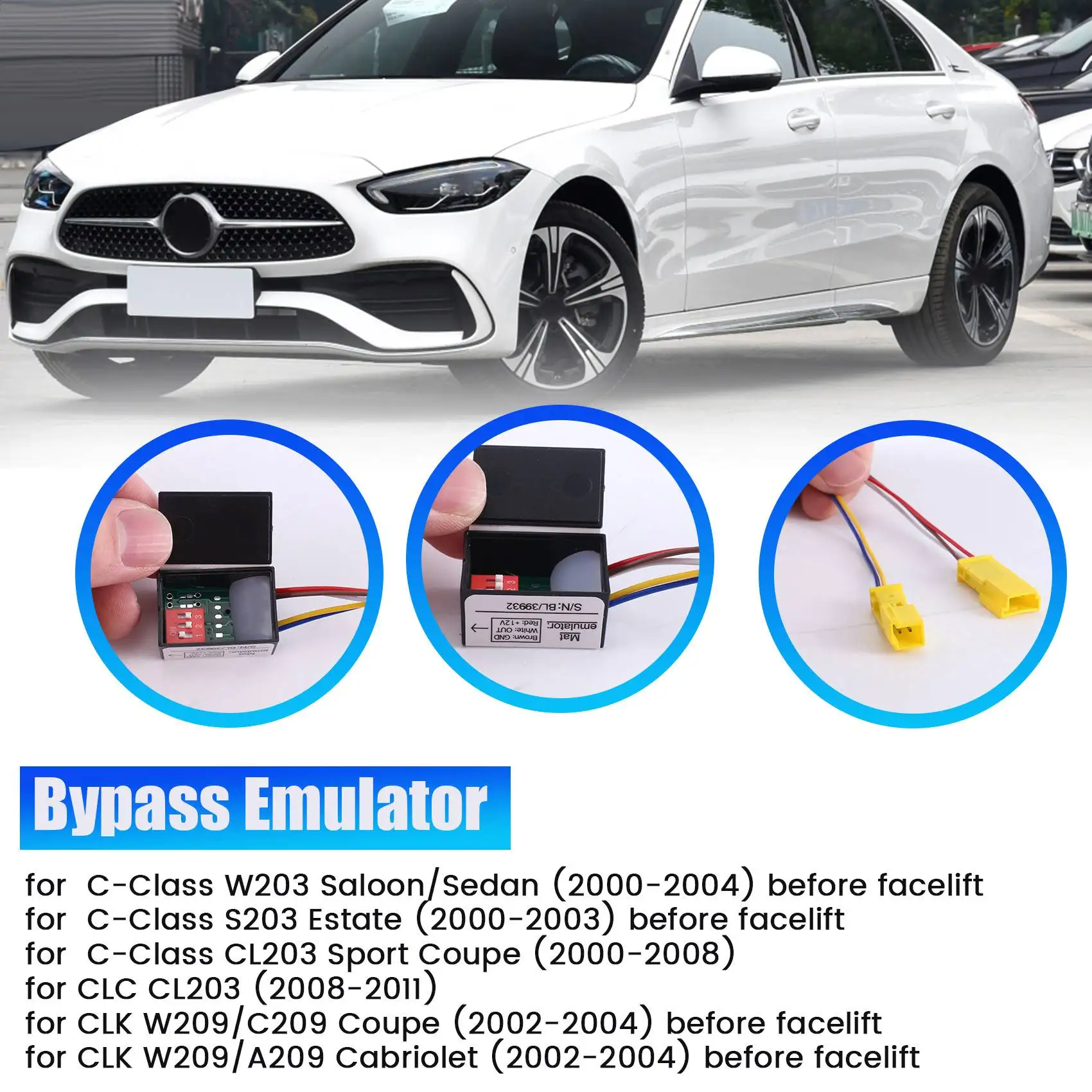Для Mercedes C-Class W203 (2000-2004) обходной коврик для сидений Эмулятор датчика обходного