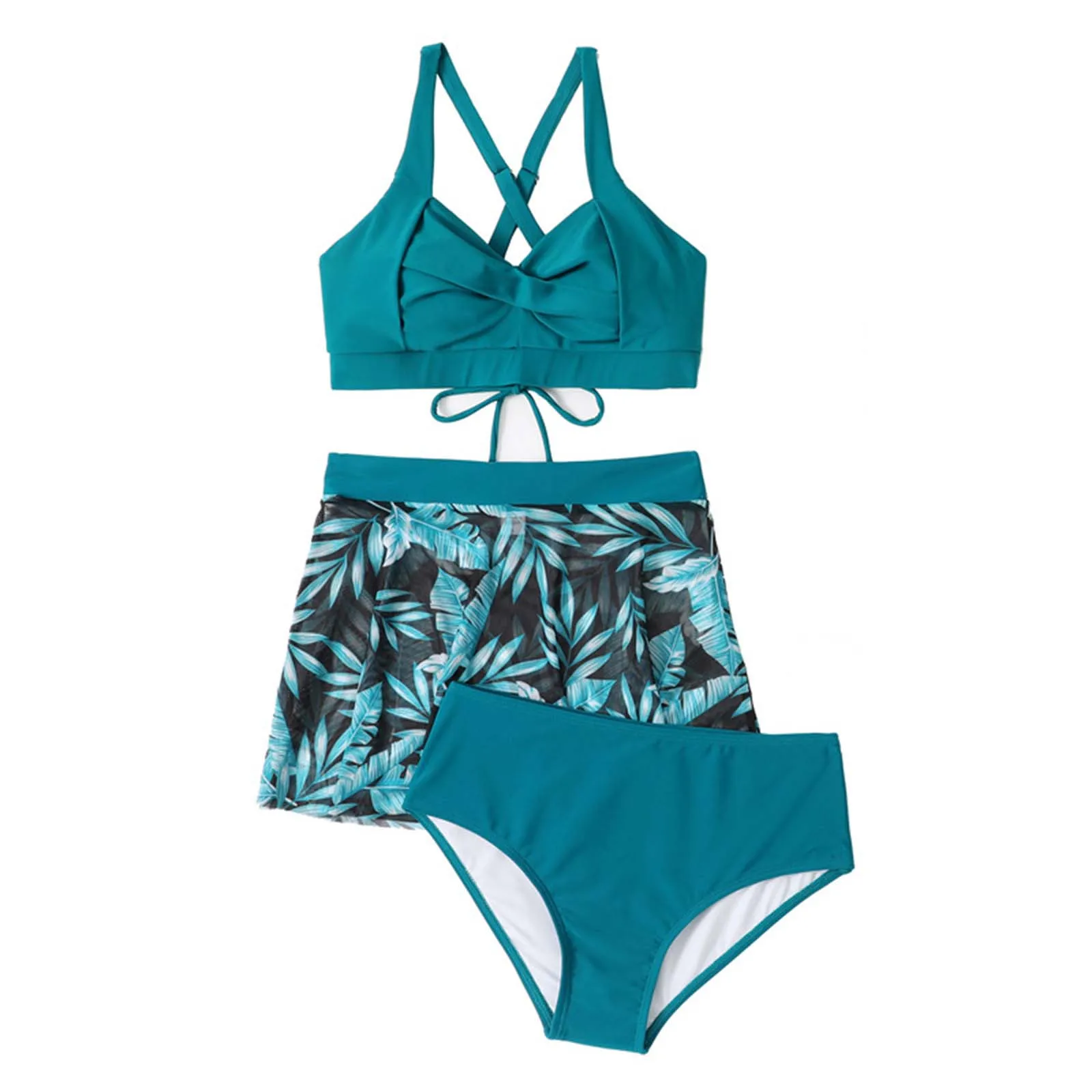 

Купальник для женщин, комплект из 3 предметов с юбкой и бикини, женский купальник 2023, купальный костюм с лямкой на шее, комплект из 3 предметов, сексуальное бикини с принтом