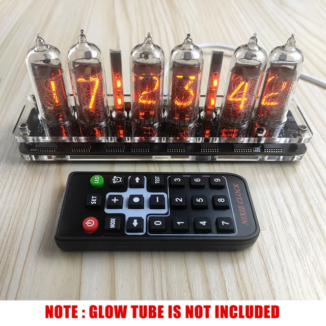 6-bit IN14 Glow Tube Clock Module Nixie Clock Audio Accessories Diy USB 5V With Backlight clock digital plus 4 small lamp tubes 6