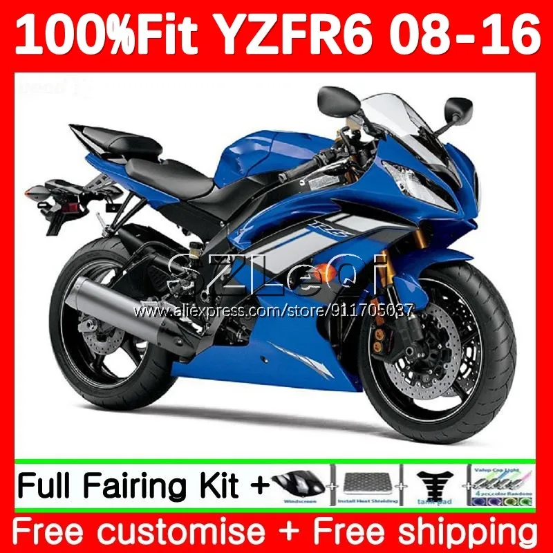 

stock blue Injection Body For YAMAHA YZF-R6 YZF600 YZF R6 600 R 6 CC YZFR6 08 09 10 11 12 2013 2014 2015 2016 Fairing 125LQ.43