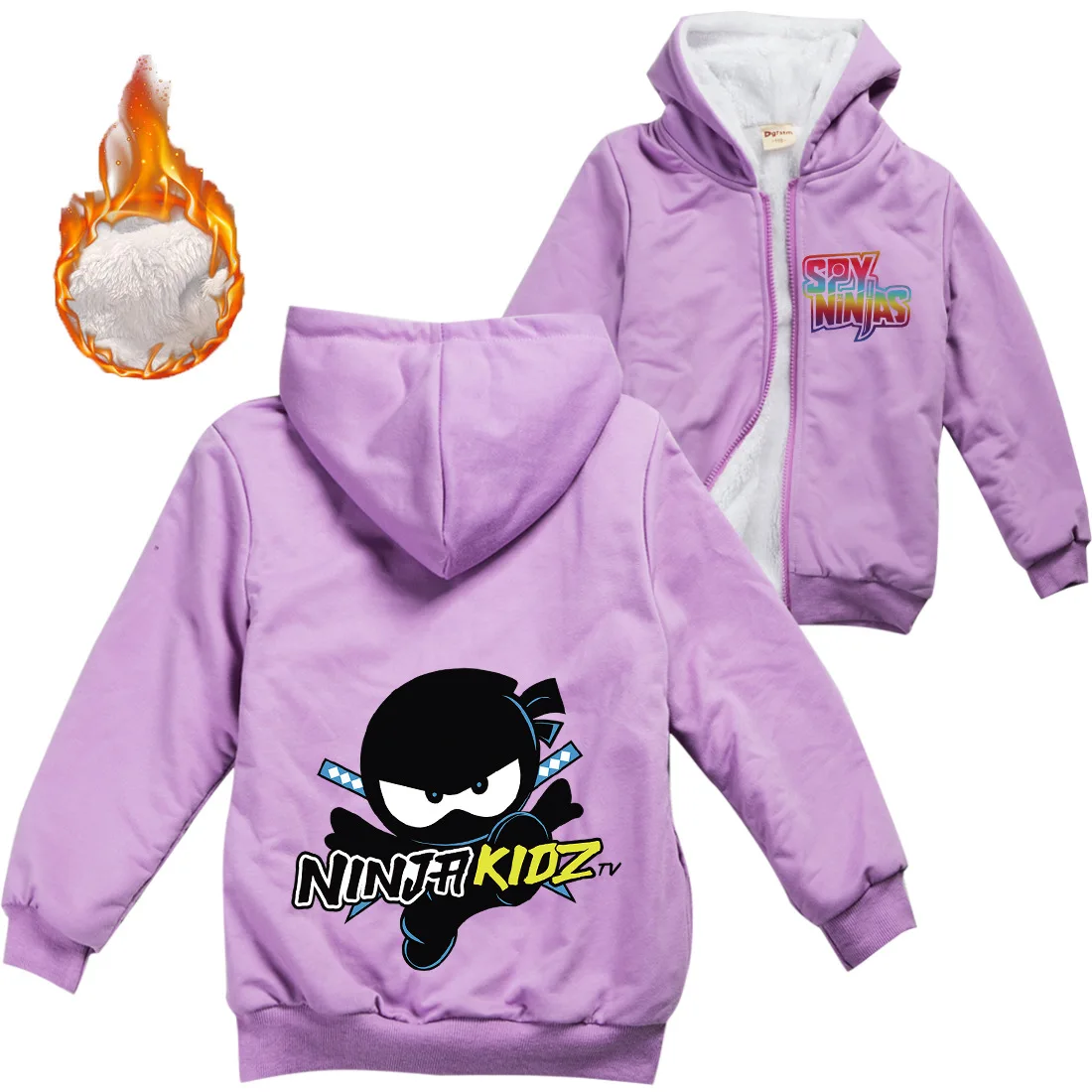 Новая зимняя детская одежда NINJA KIDZ теплая плотная бархатная куртка с капюшоном на