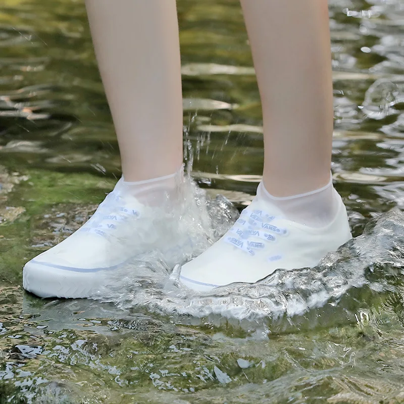 

1 Pair Reusable Latex Waterproof Rain Shoes Covers Slip-resistant Rubber Rain Boot Overshoes S/M/L Shoes Accessories