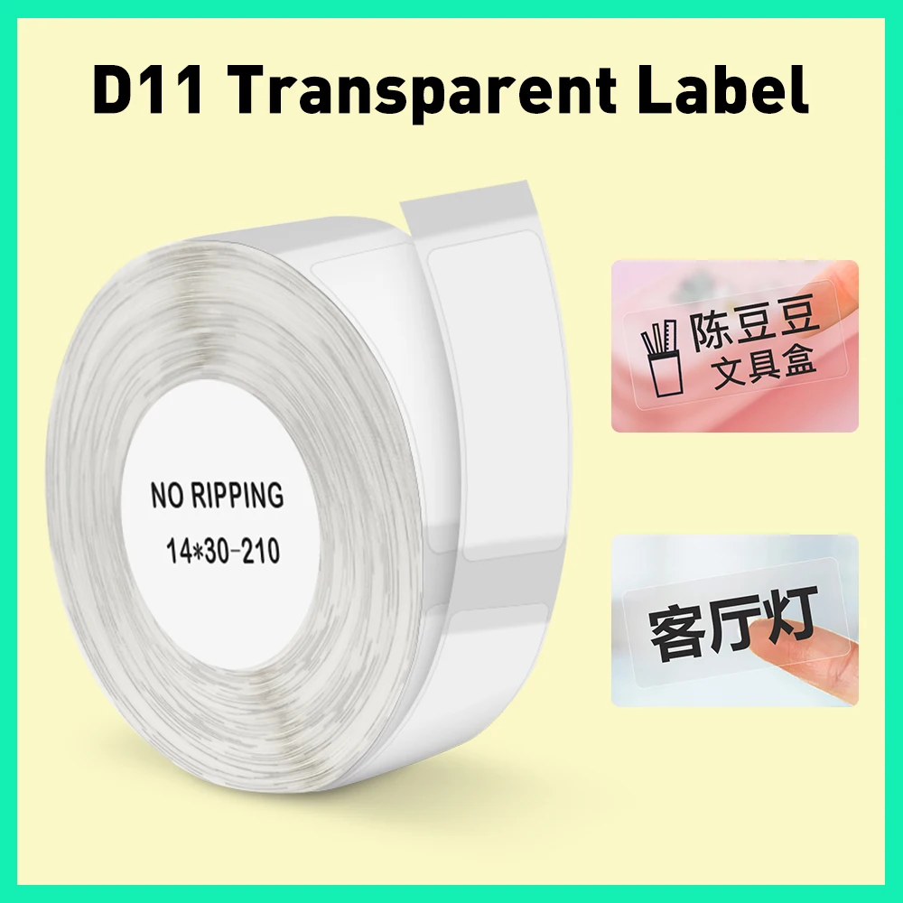 

NIIMBOT D11 Label Printer Paper Sticker D11 Label Paper Transparent Label Clear Sticker for D11 D110 Label Tape Name Price Tag