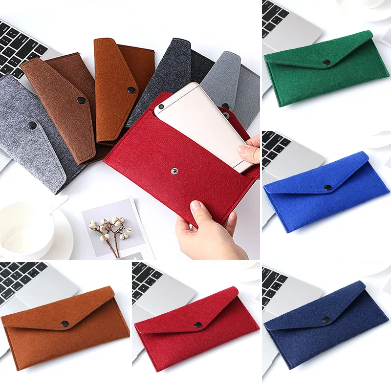 

5 шт. Новый фетровый кошелек-конверт, многофункциональные сумки для телефона, флип-сумка, кошелек для монет, Обложка унисекс, кредитные идентификационные ранцы