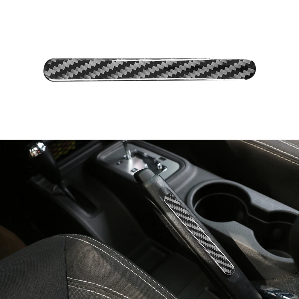 Handbrake Handle Decorative Cover Trim Decal for Jeep Wrangler JK 2007-2017 2/4-Door Car Interior Accessories Soft Carbon Fiber
