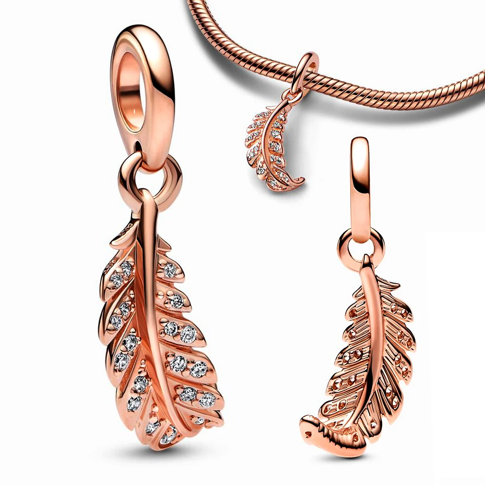 

Женский браслет из серебра 925 пробы, с плавающими изогнутыми перьями