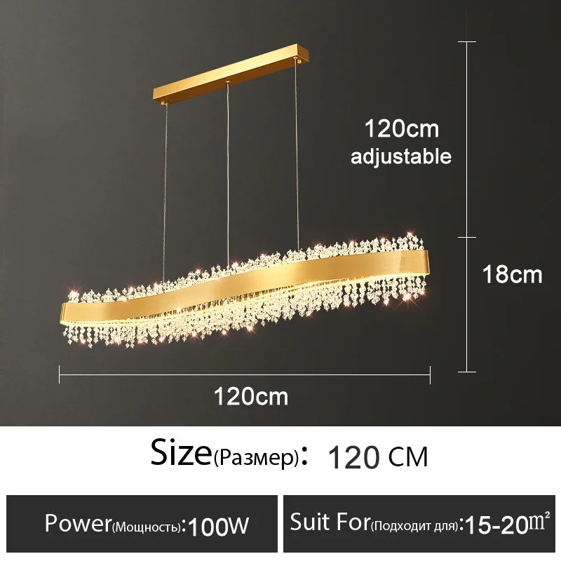 Подвесные светильники LNLZ хрустальные золотые