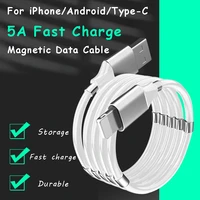 2021 new design magic rope magnetic absorption charging data cable for iphone samsung huawei