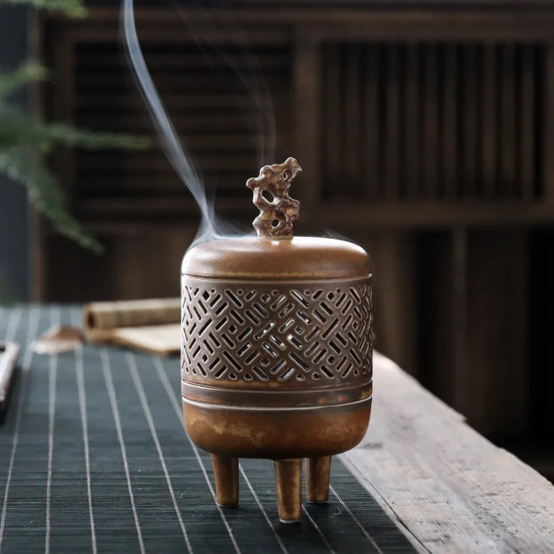 

Ceramic Antique Indoor Incense Sandalwood Incense Furnace Chinese Antique Zen Home Decoration Ornament Aromatherapy Furnace
