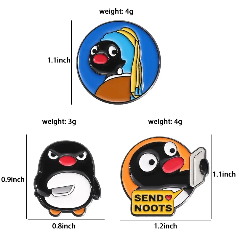 Funny Cartoon Baby Penguin Brooch Enamel Pins Creative Oil Painting Design Send Noots Brooches Lapel Badge Cute Jewelry Gift