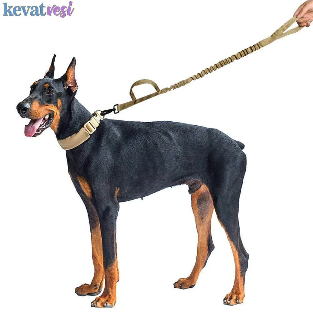 

Large Dog Leash Military Tactical Elastic Durable Nylon Dog Leash for Medium Large Dogs German Shepard Dog Walk Training Supplie
