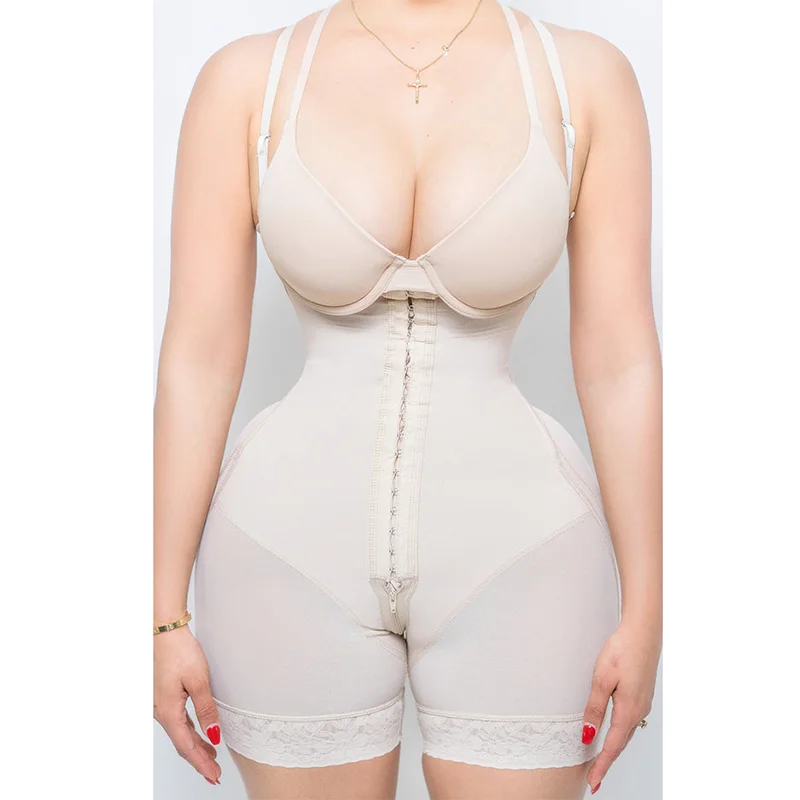 Women's Compression Garment With Thin Straps Hook Closure Waist Slimming Shapewear Fausse Fesse Slimming Underwear