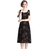 original brand fashion luxury 2022 summer temperament chic floral dress dress suspenders womens hot girl
