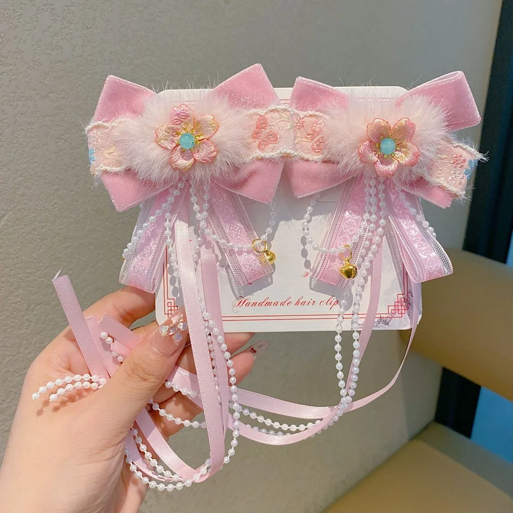 Детская китайская заколка для волос с изображением льва головной убор цветочной