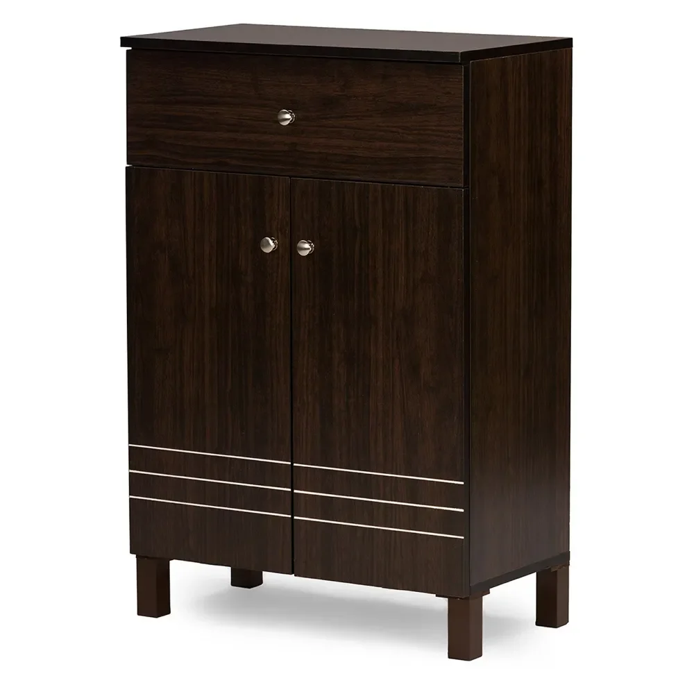 

Felda 2 Door Shoe Cabinet Brown，12.87 X 23.40 X 35.10 Inches