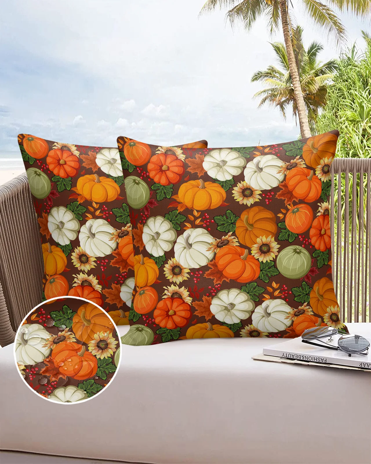 

Thanksgiving Maple Pumpkin Fashion Bed Pillow Covers Home Sofa Pavilion Decorative Pillowcase Balcony Office Car Cushion Cover