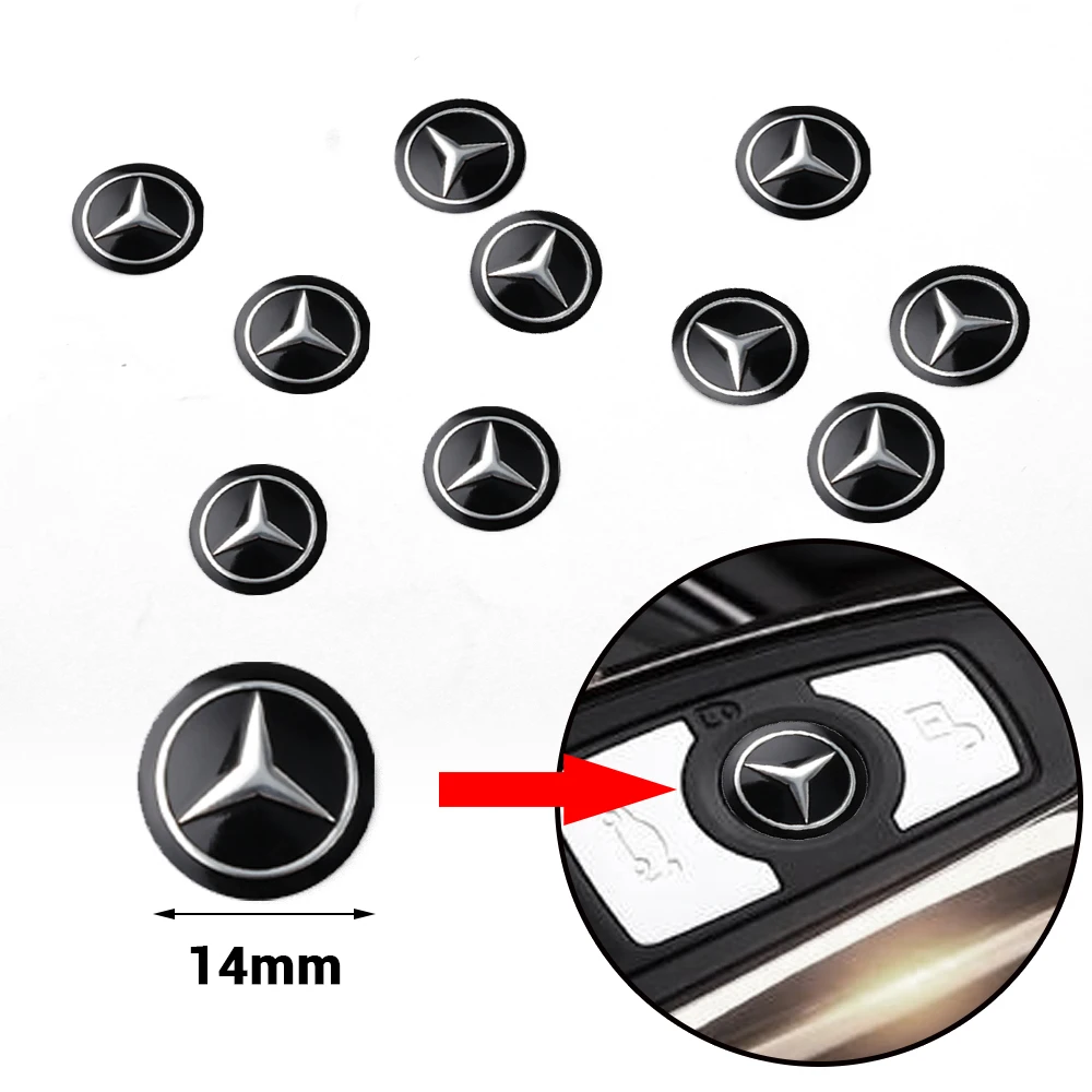2/5/10 шт. 3D алюминиевая наклейка на ключ автомобиля для Mercedes Benz AMG A B R G Class W176 W202 W212 W222