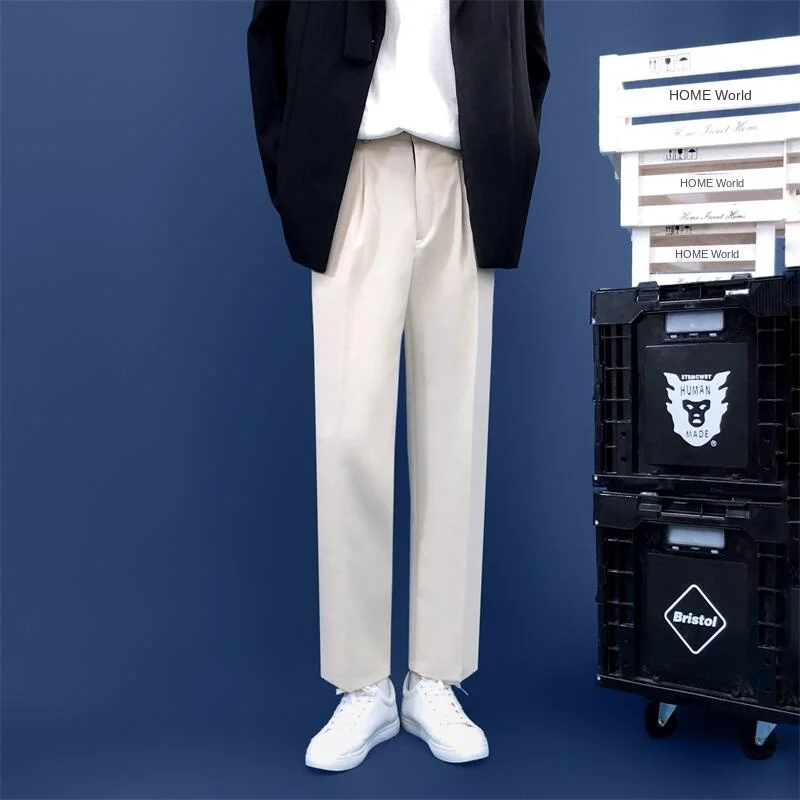 Осень 2022 мужские Свободные повседневные брюки EOENKKY цвета хаки деловые