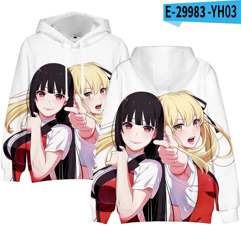 

Japan Anime Kakegurui 3D Print Hoodies Igarashi Sayaka Graphic Sweatshirt Fashion Harajuku Man Women Y2k Tops Oversized Clothing