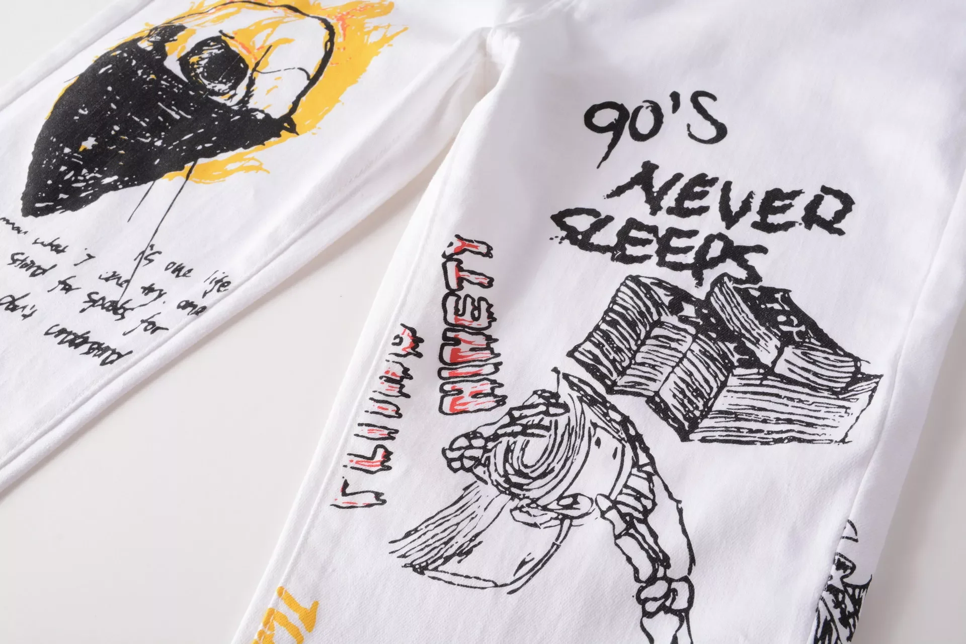 2022New Letters Flame Printed Patterned Jeans Slim Straight Stretch Fashionable Graffiti Punk Rock Streetwear Hip Hop Jeans Pant