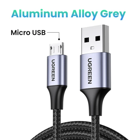 UGREEN micro-USB-kabel 3A nylon snellaad-USB-datakabel voor Samsung Xiaomi LG tablet Android mobiele telefoon USB-oplaadsnoer