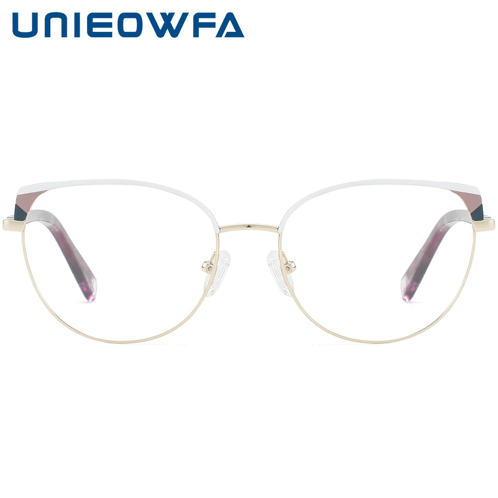 Оправа для очков с рецептом на близорукость для женщин "Кошачий глаз". Очки оптические, высокого качества, из нержавеющей стали.