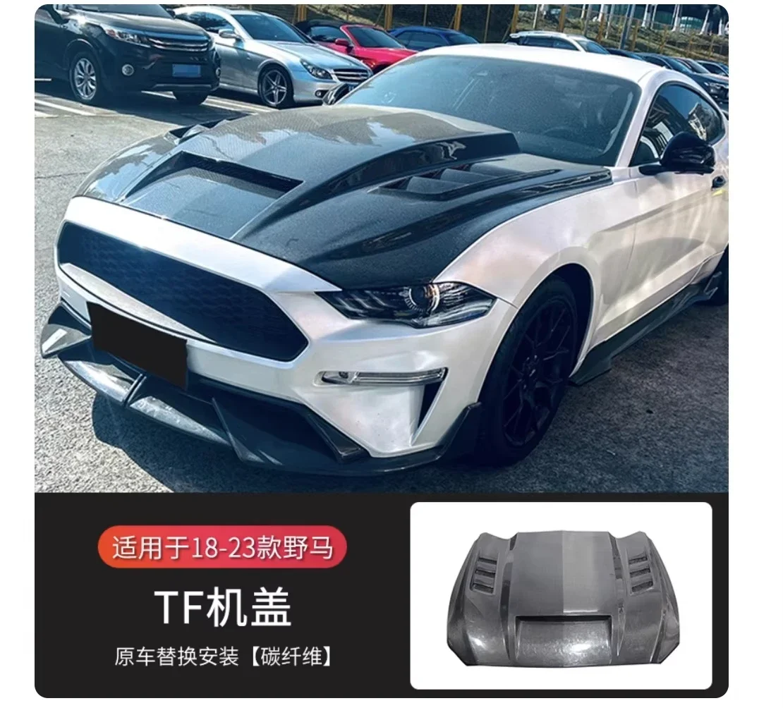 Фото Капот YLA для Mustang, тюнинг в стиле FT, 2015-2017, карбоновый капот №4
