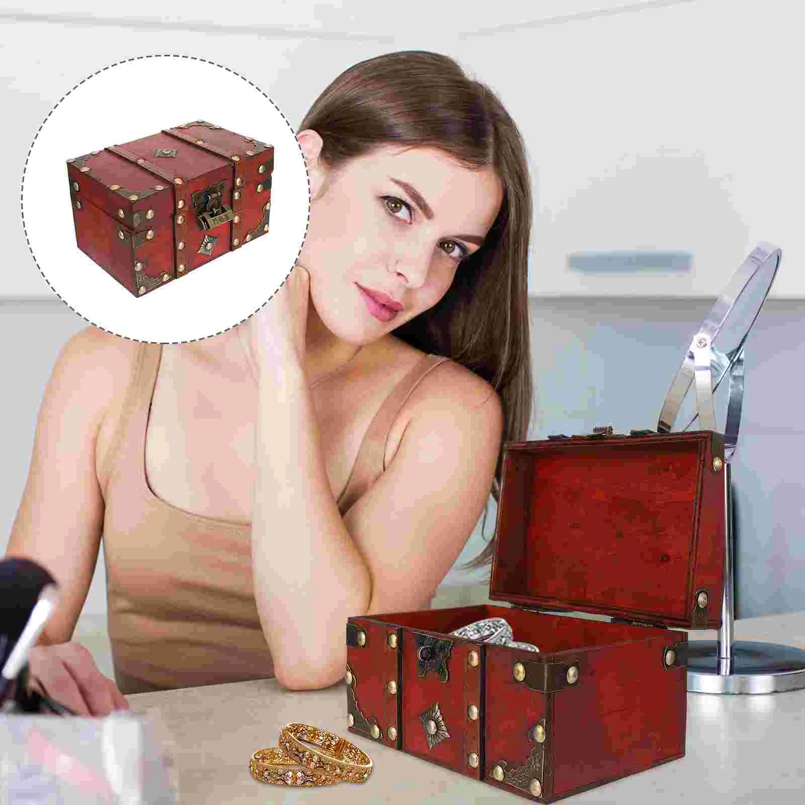 

Home Accents Decor Storage Box Jewelry Container Desktop Basket Treasure Child