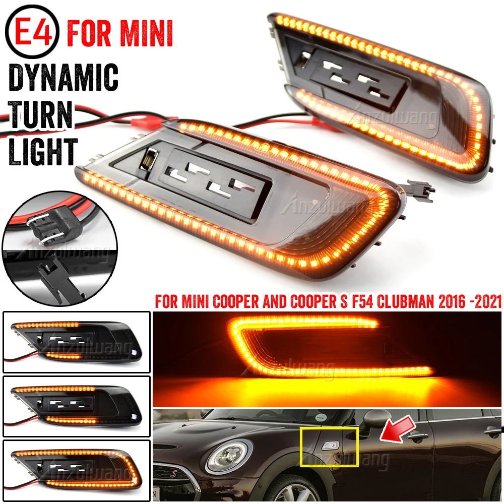 

LED Dynamic Side Marker Indicator Blinker Light Turn Signal Lamp For Mini Cooper F54 Clubman 2015 2016 2017 2018 2019 2020 2021